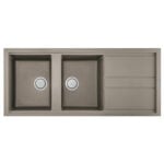 Evier Focus GRANITECK 2 bacs + égouttoir Grège Smart.116A