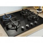 Plaque de Cuisson Candy 4 Feux 60 Cm Vitro Noir Fonte CVG6B