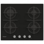 Plaque de Cuisson Candy 4 Feux 60 Cm Vitro Noir Fonte CVG6B