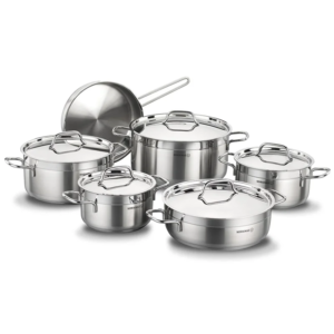 Batterie de cuisine KORKMAZ 11 Pièces ALFA Plus Inox A1610