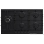 Plaque de cuisson PREMIUM 5 Feux 90 Cm Fonte Verre Noir APG951.BS01