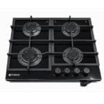 Plaque de cuisson FRANCO 4 Feux 60 Cm Fonte Vitro Noir FR 447-BF