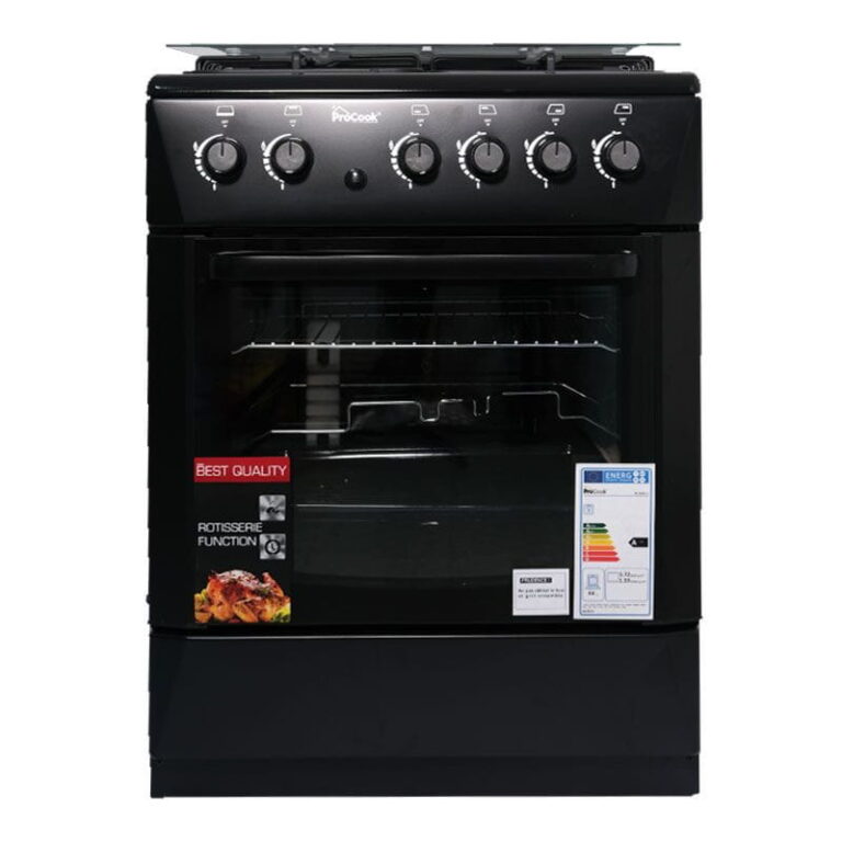 Cuisinière à Gaz PROCOOK 4 Feux 60 cm Noire TG6640N