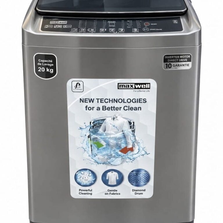 Machine à laver Top MAXWELL 20 Kg Inverter SilverMAX-WMTLB20D