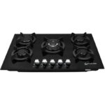 Plaque De Cuisson STAR ONE 5 Feux Vitro Noir 70 Cm Fonte ST-G804