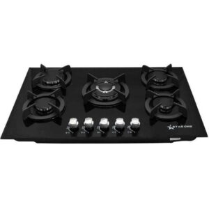 Plaque De Cuisson STAR ONE 5 Feux Vitro Noir 70 Cm Fonte ST-G804