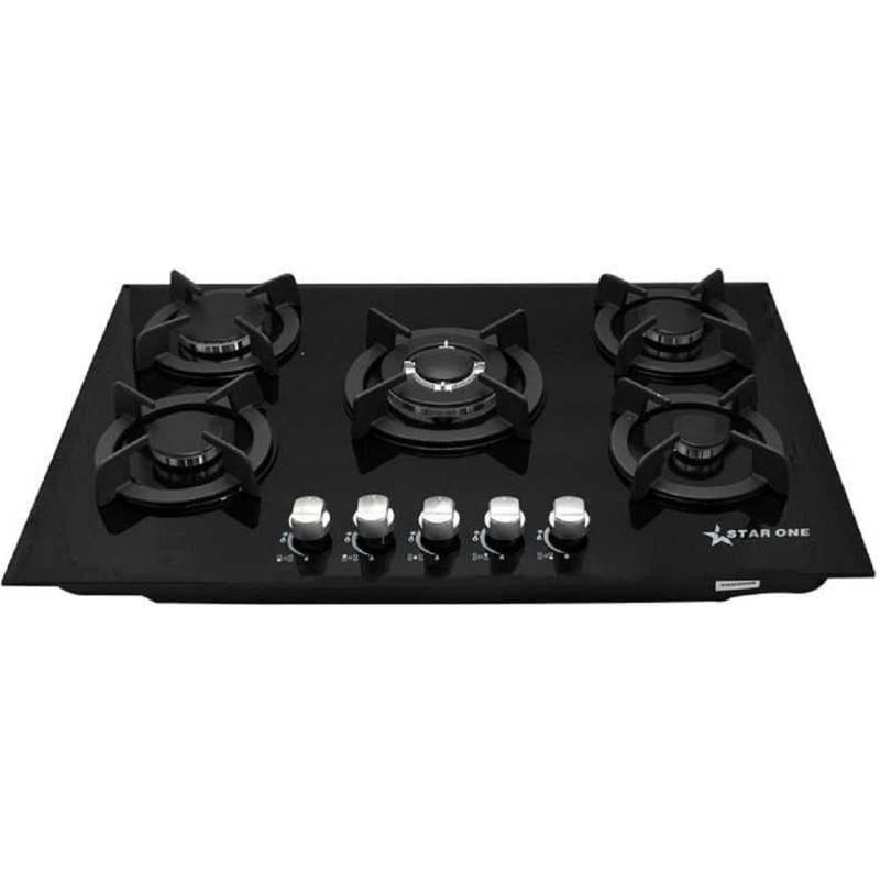 Plaque De Cuisson STAR ONE 5 Feux Vitro Noir 70 Cm Fonte ST-G804